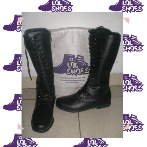 Boots Panjang Flat Pakai Tali