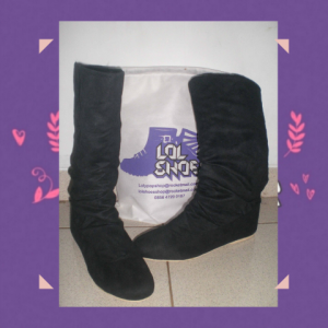 Boots Panjang Flat Tanpa Tali