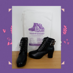 Heels Boots Dua Gesper dan Tali