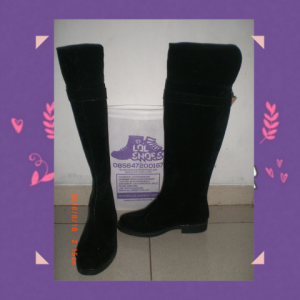 Boots Panjang Flat Tanpa Tali