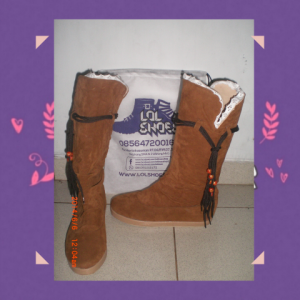 Boots Panjang Flat Tanpa Tali
