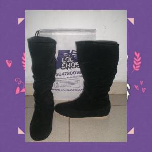 Boots Panjang Flat Tanpa Tali